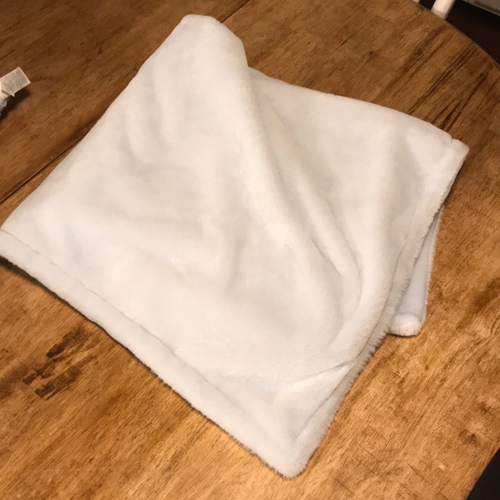 Large blue plush blanket